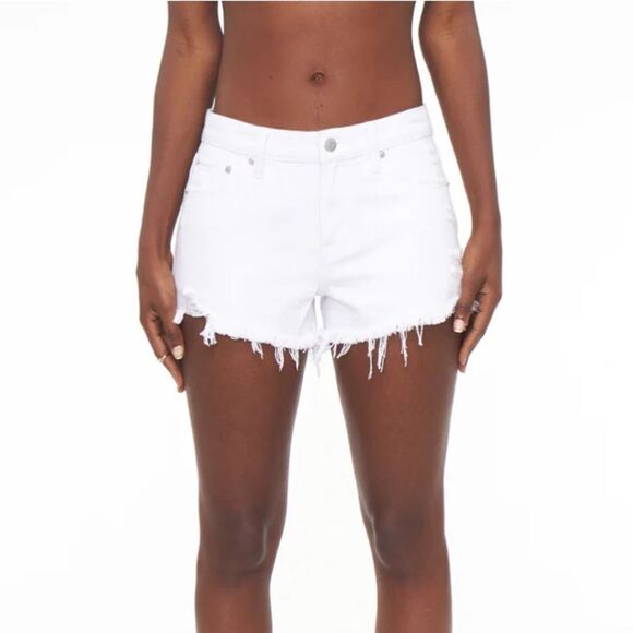 Pistola Gigi White Low Rise Cut Off Shorts Distressed Raw Hem New Size 29 - Picture 1 of 16
